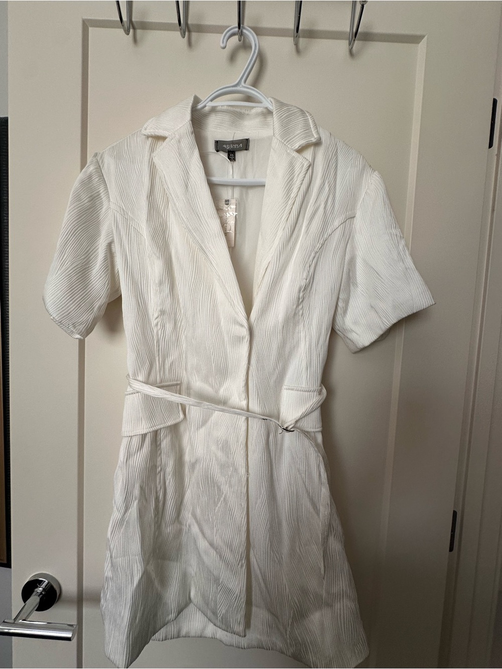 Anthropologie White Textured Mini Dress